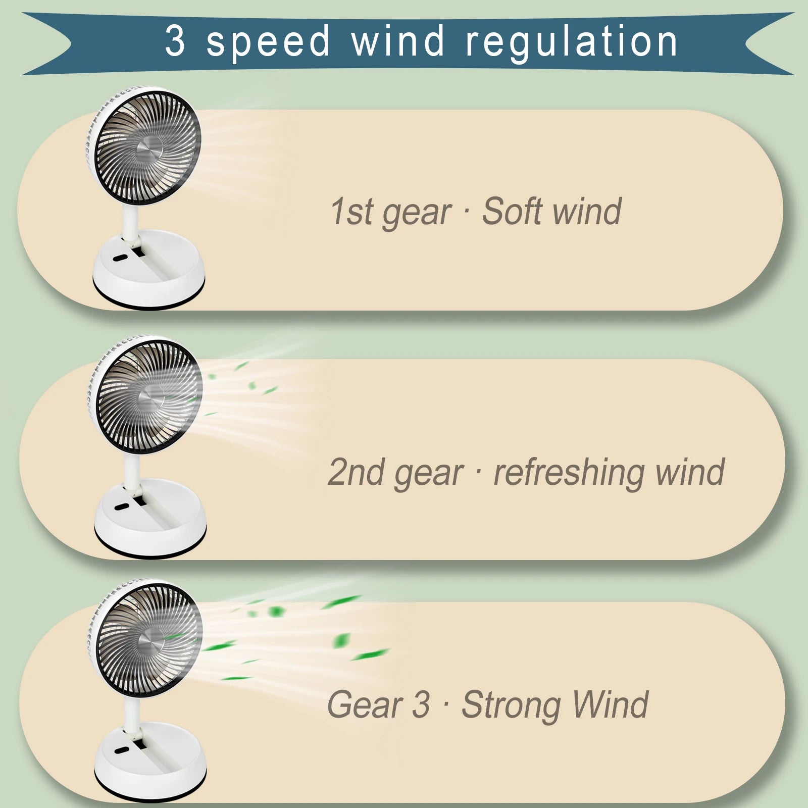 Ventilador plegable telescópico, ventilador de escritorio con Control remoto, ventilador de suelo, recargable, portátil, USB, de 8 pulgadas, para acampar