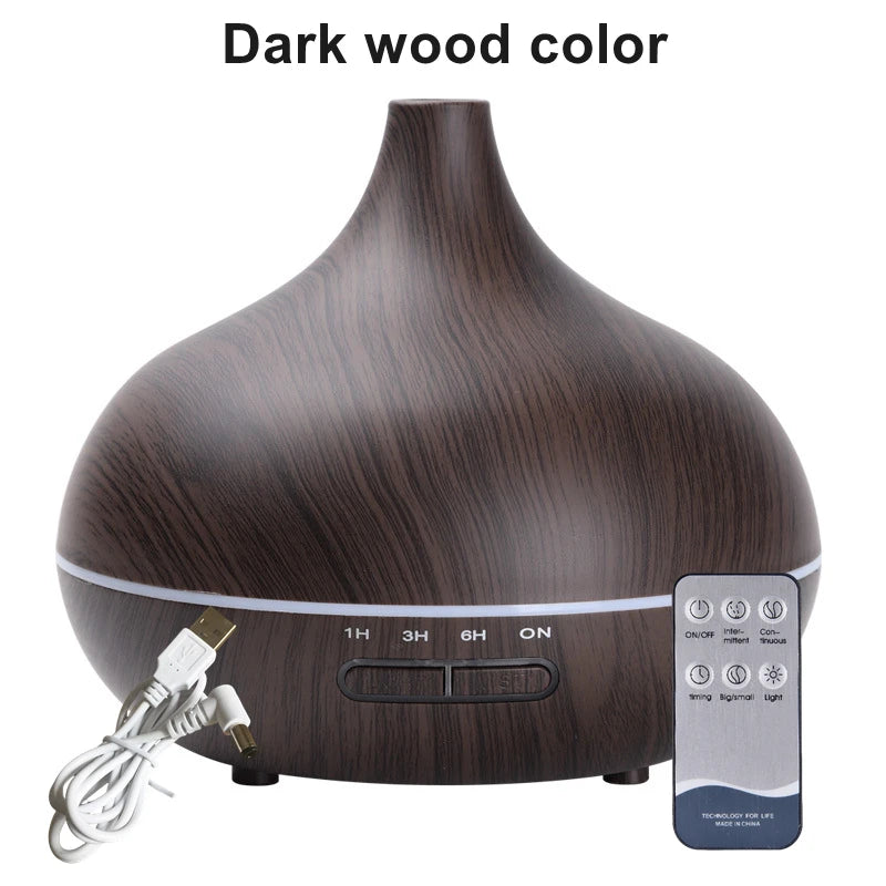 Difusor de aromas USB con luces LED 7 colores y control remoto 550ml