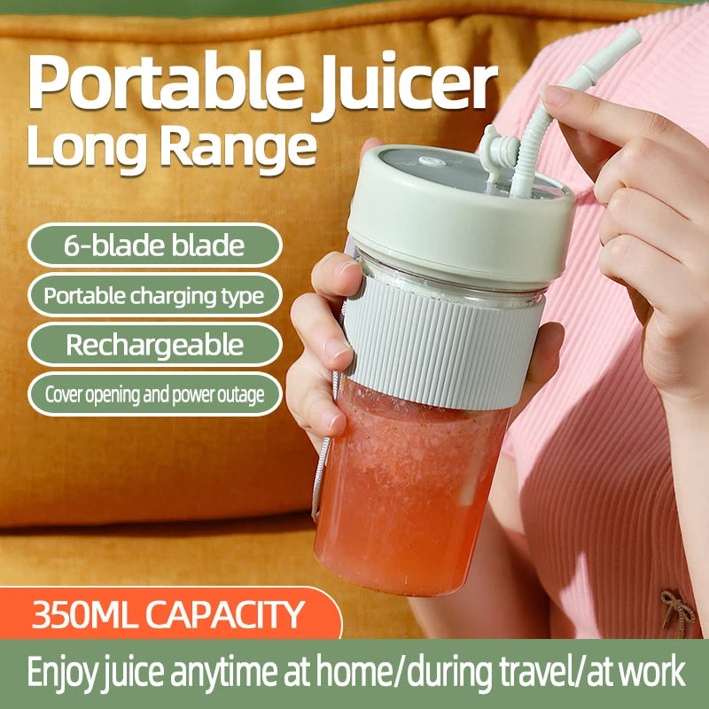 Licuadora Portátil USB 380ml para Viajes al Aire Libre