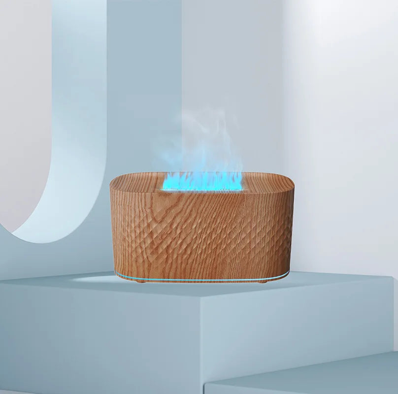 Nueva lámpara de ambiente colorida USB, máquina de aromaterapia de escritorio para el hogar y la Oficina, humidificador creativo de llama con grietas, pulverizador de atomización de aire