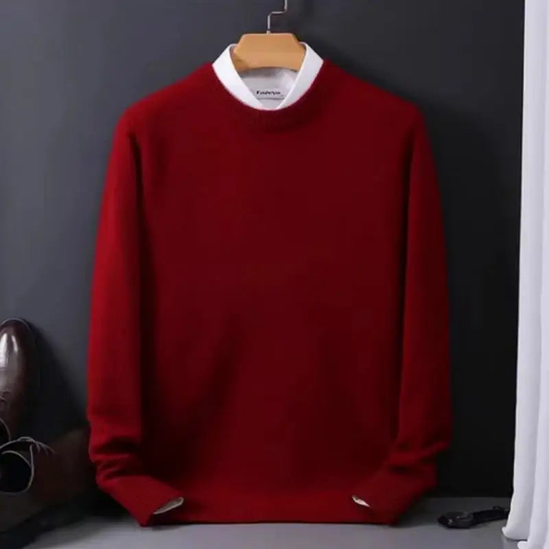 Suéter de Punto con Cuello Redondo para Hombre - Holgado, Otoño Invierno