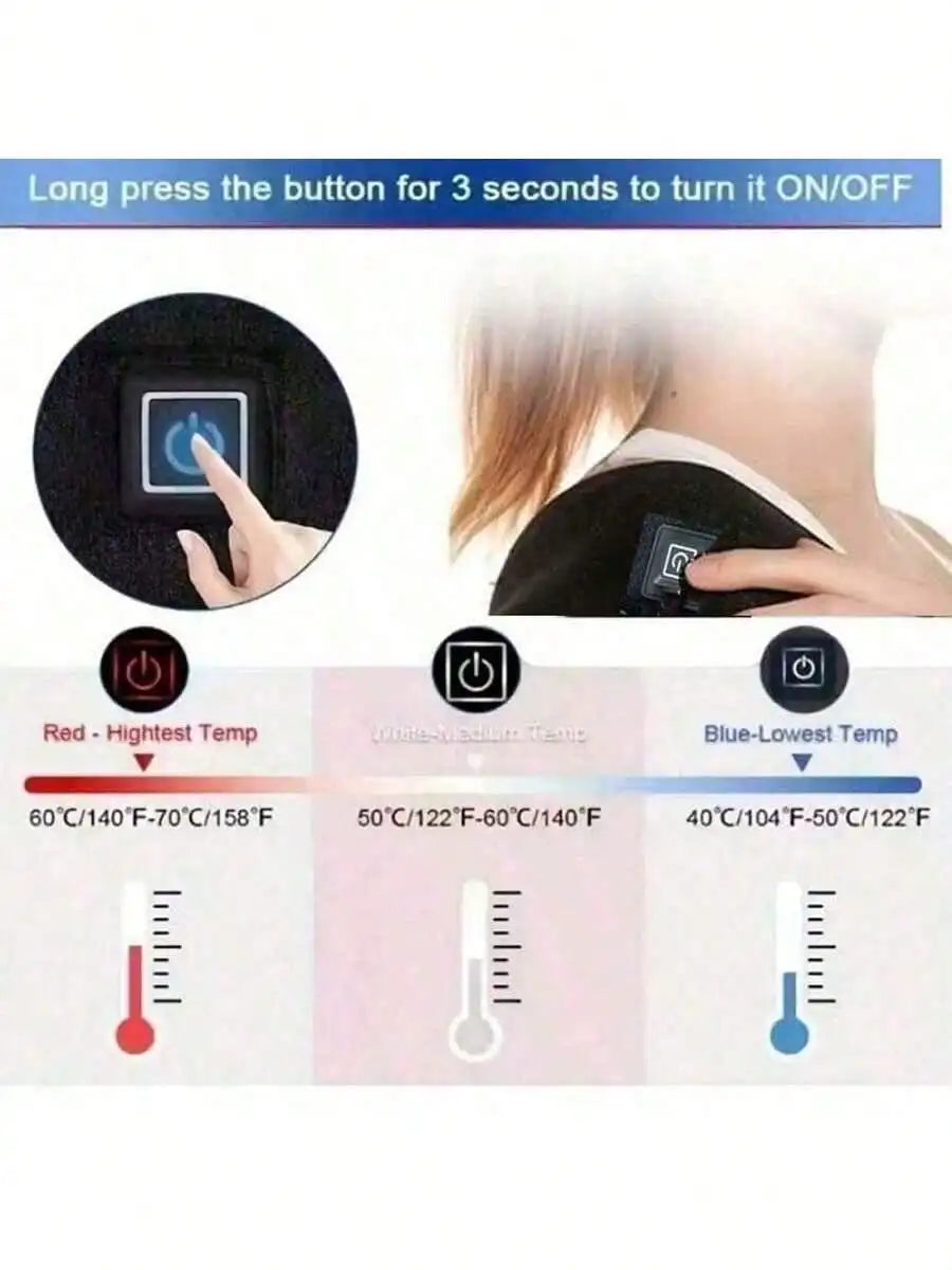Masajeador de Hombros Eléctrico USB 2026 con Calor, Soporte Ajustable para Espalda y Hombros, Relajación Muscular de Brazos