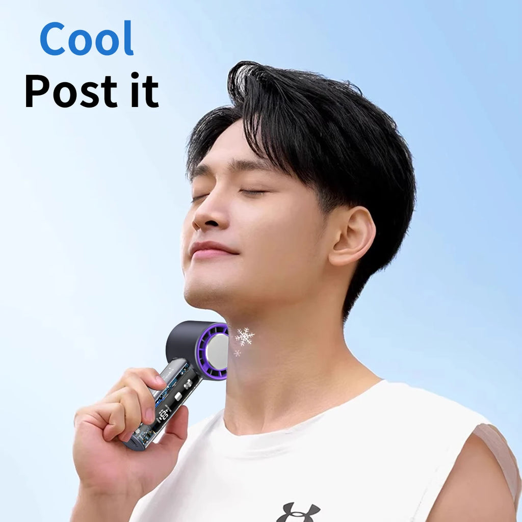 Refrigeración de alta velocidad, ventilador pequeño de mano, pantalla digital inteligente, botones físicos, ajuste de velocidad del viento, mini portátil