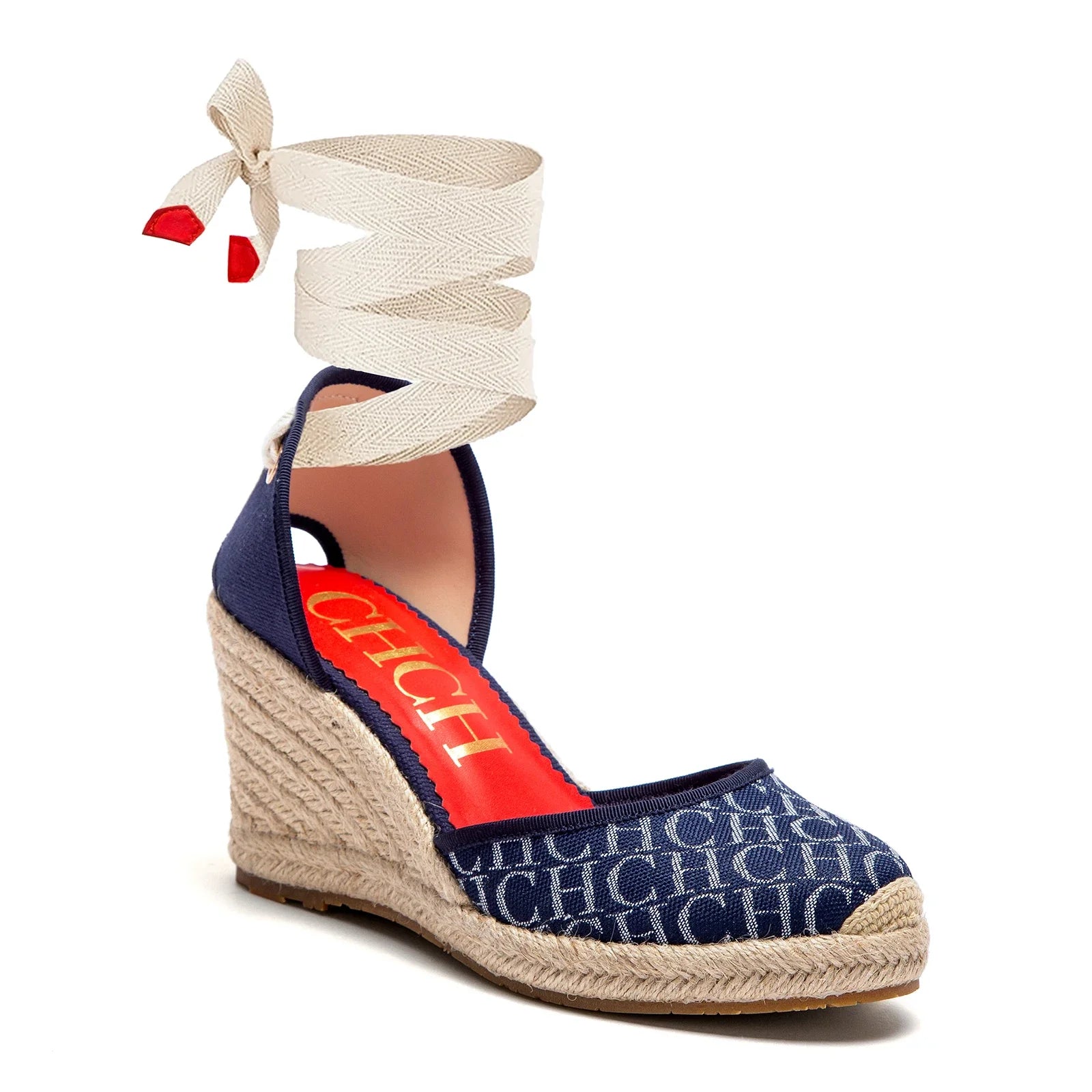 Sandalias Alpargata Mujer Cuña 8cm | Punta Cerrada Correa Tobillo