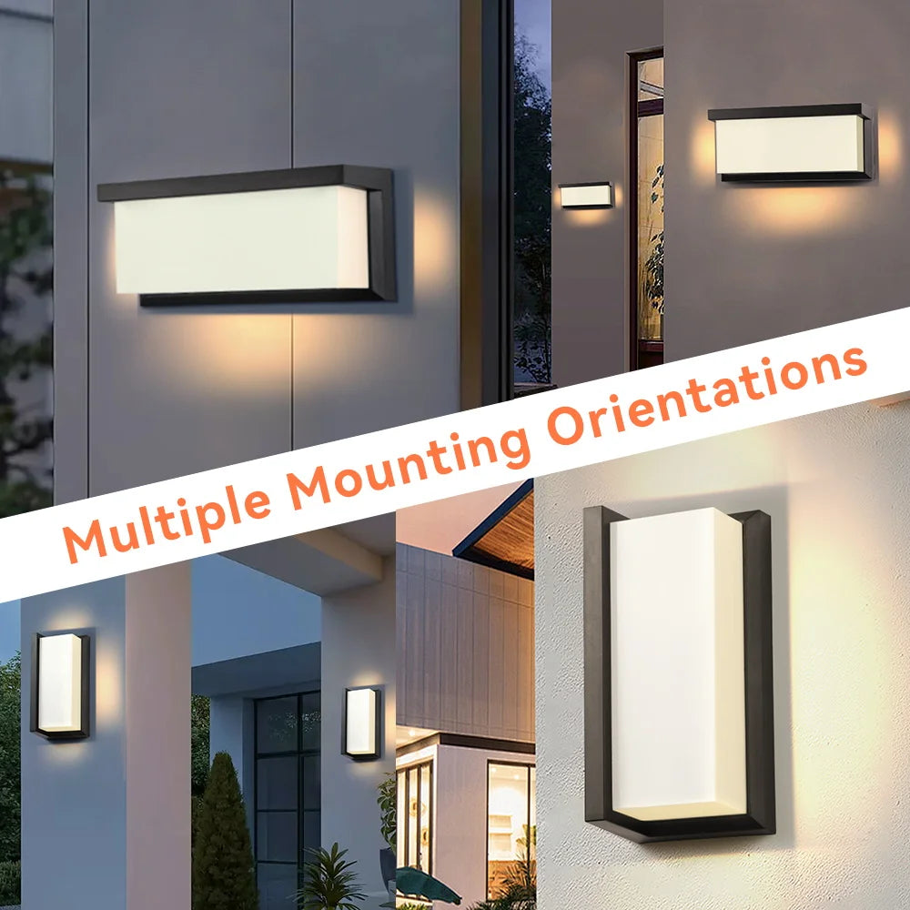 Aplique de Pared LED Moderno Negro IP65 25W para Interior