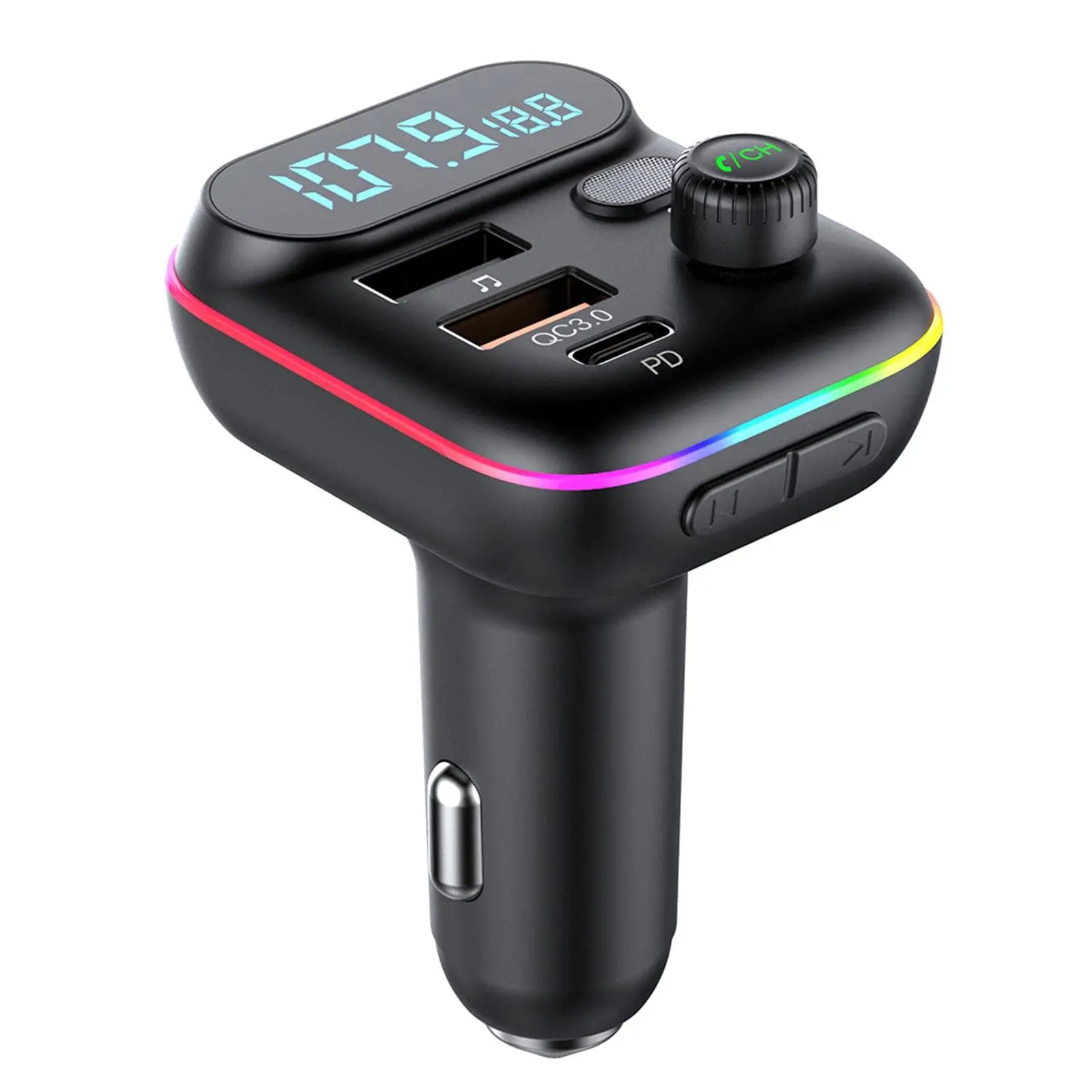 Transmisor FM Bluetooth para coche, transmisor FM Bluetooth 5,0, USB PD, cargador rápido para coche, accesorios electrónicos