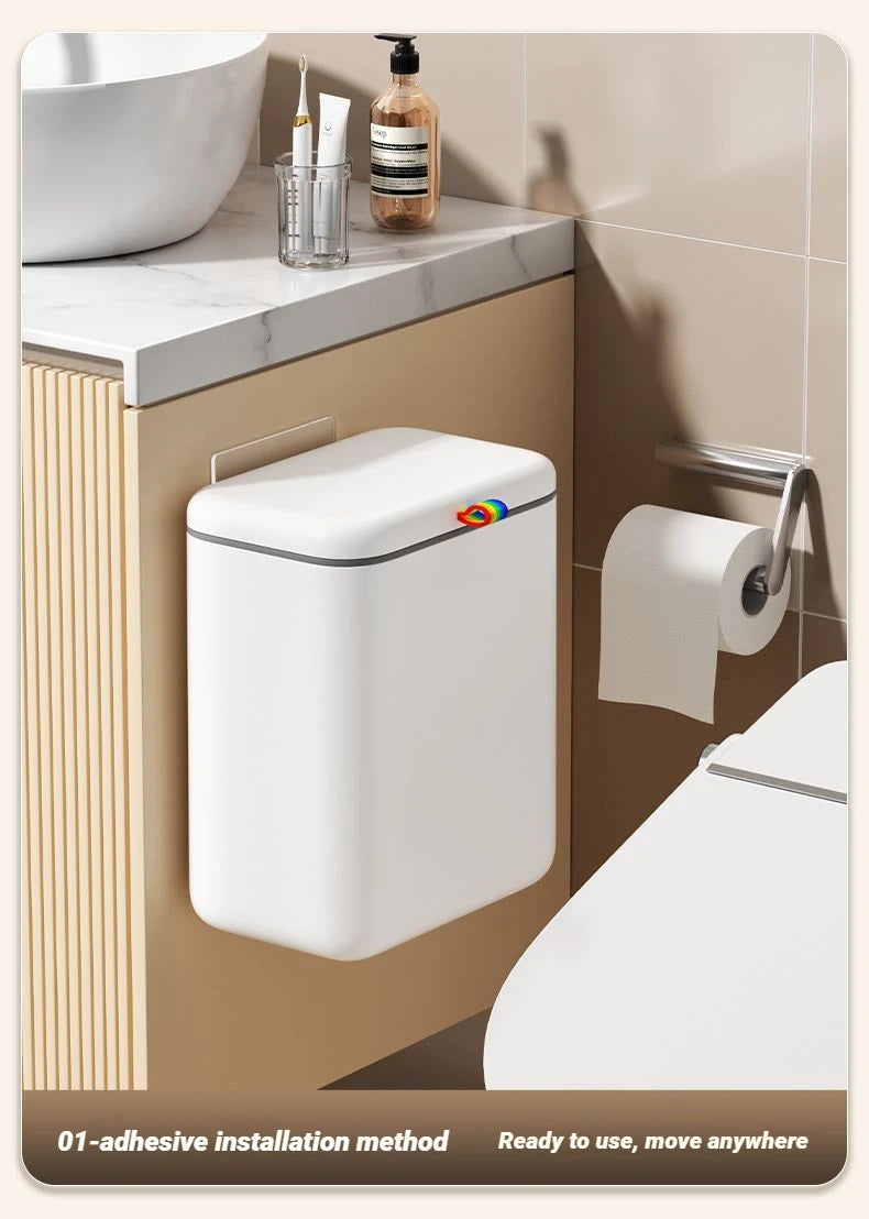 Cubo de basura de pared Joybos 12L con tapa deslizante para baño y cocina