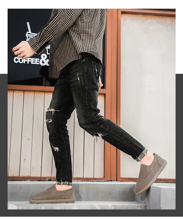 Zapatillas sin cordones para hombre, transpirables, modernas, versátiles, informales, mocasines, zapatos cómodos para conducir, mocasines ligeros
