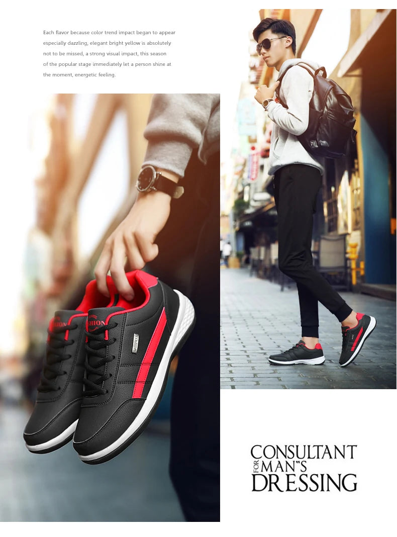 YRZL zapatos de hombre primavera otoño zapatillas impermeables para caminar ocio zapatos deportivos de cuero para hombre calzado antideslizante tenis para hombres