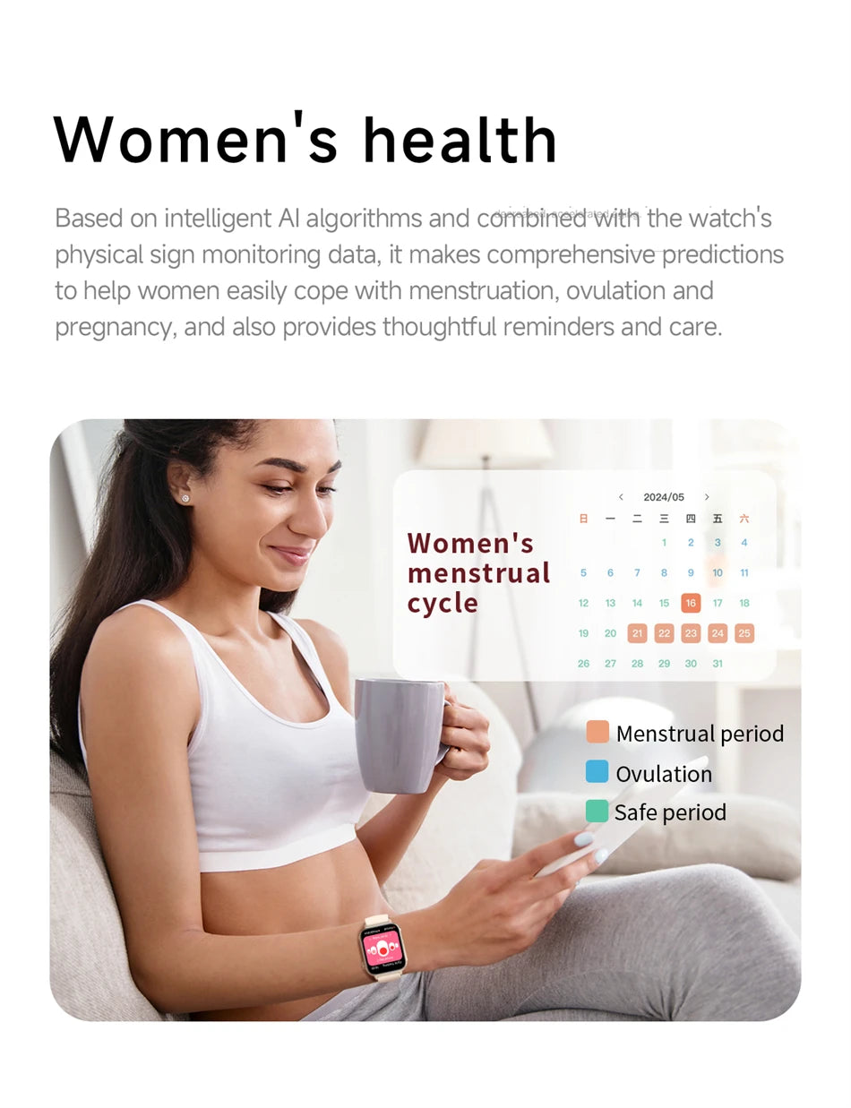 Smartwatch LIGE con llamadas Bluetooth, monitor de salud y carga rápida tipo C