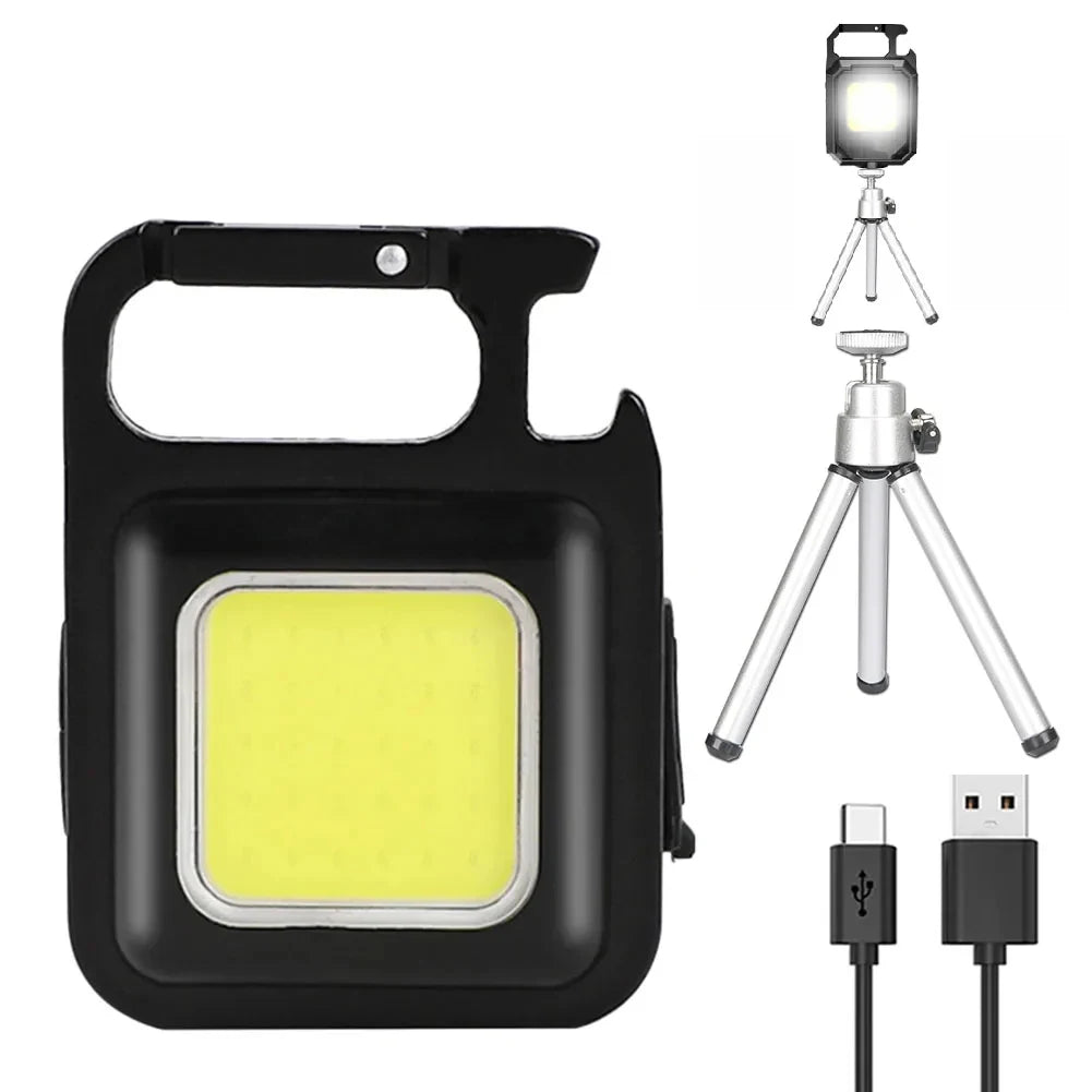 Mini Linterna LED Llavero COB Doble Recargable USB 1000LM Portátil