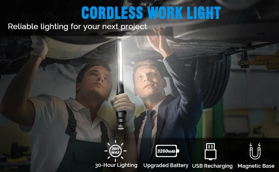 Lámpara de Trabajo LED COB Magnética Portátil Recargable 800 Lúmenes