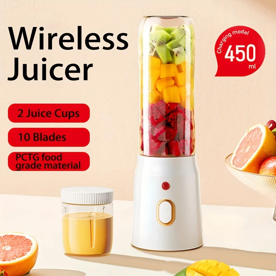 Exprimidor de Frutas Multifunción USB con 10 Cuchillas