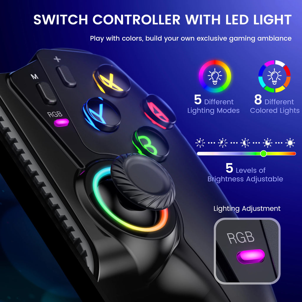 BEBONCOOL Bluetooth Gamepad controlador de juegos de efecto Hall para Nintendo Switch 2/Switch/Switch OLED/teléfono Android/iPhone