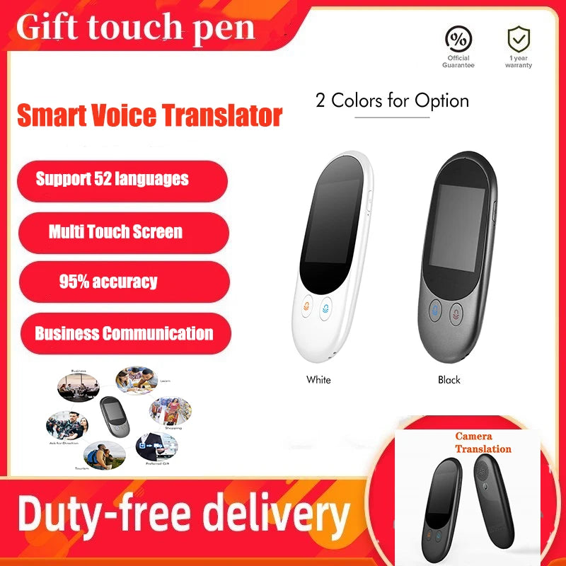 Traductor de voz instantáneo inteligente F1, compatible con 126 idiomas, herramienta de traducción portátil en tiempo real, 1GB + 4GB