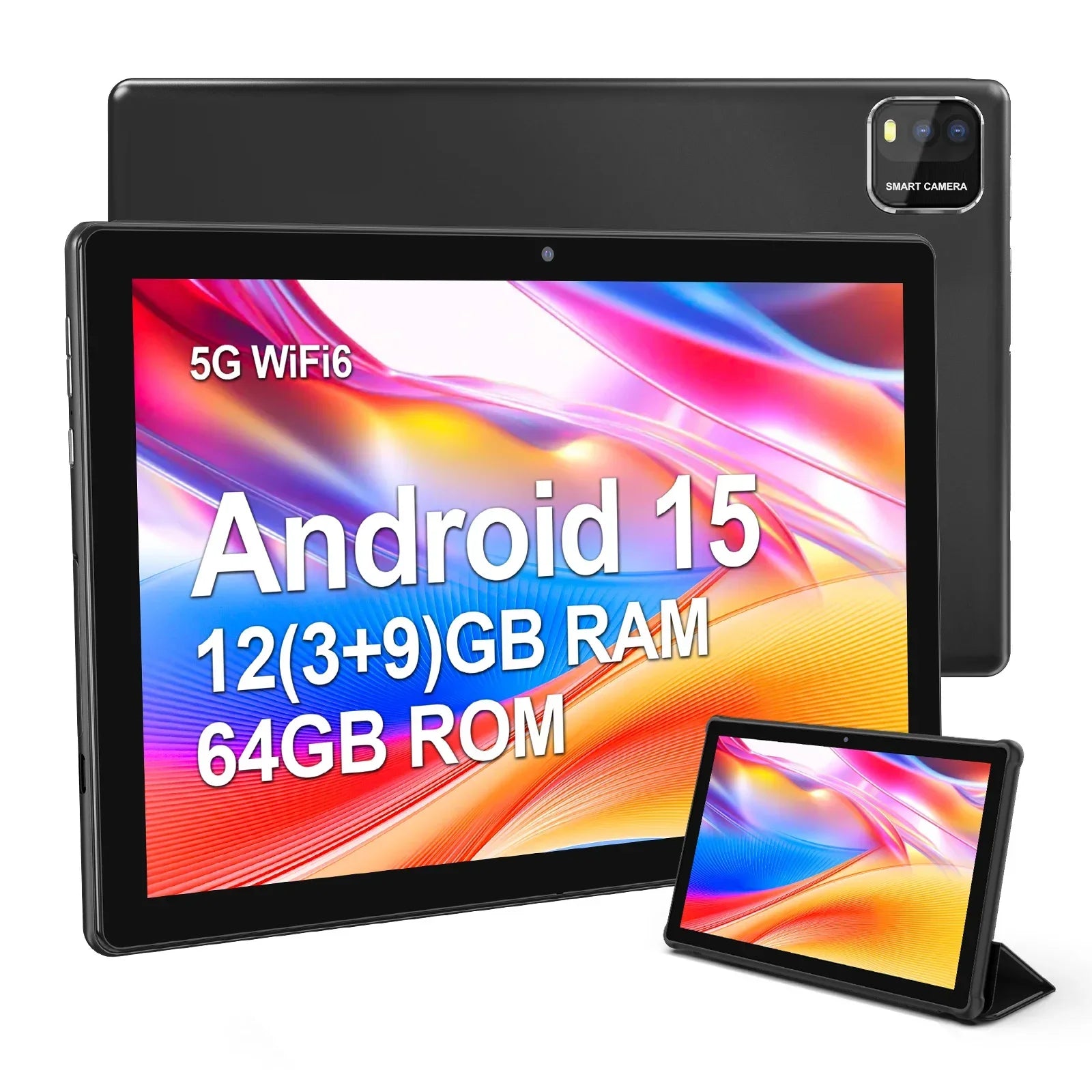 Tablet BAKEN 10 pulgadas Android 15, cuatro núcleos, 12 GB + 64 GB, WiFi 5G