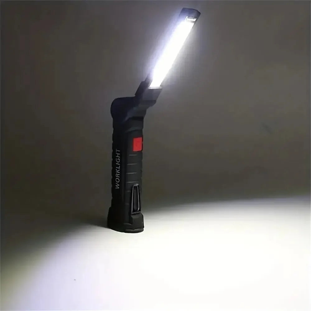 Linterna LED Recargable USB con Base Magnética y 5 Modos de Iluminación