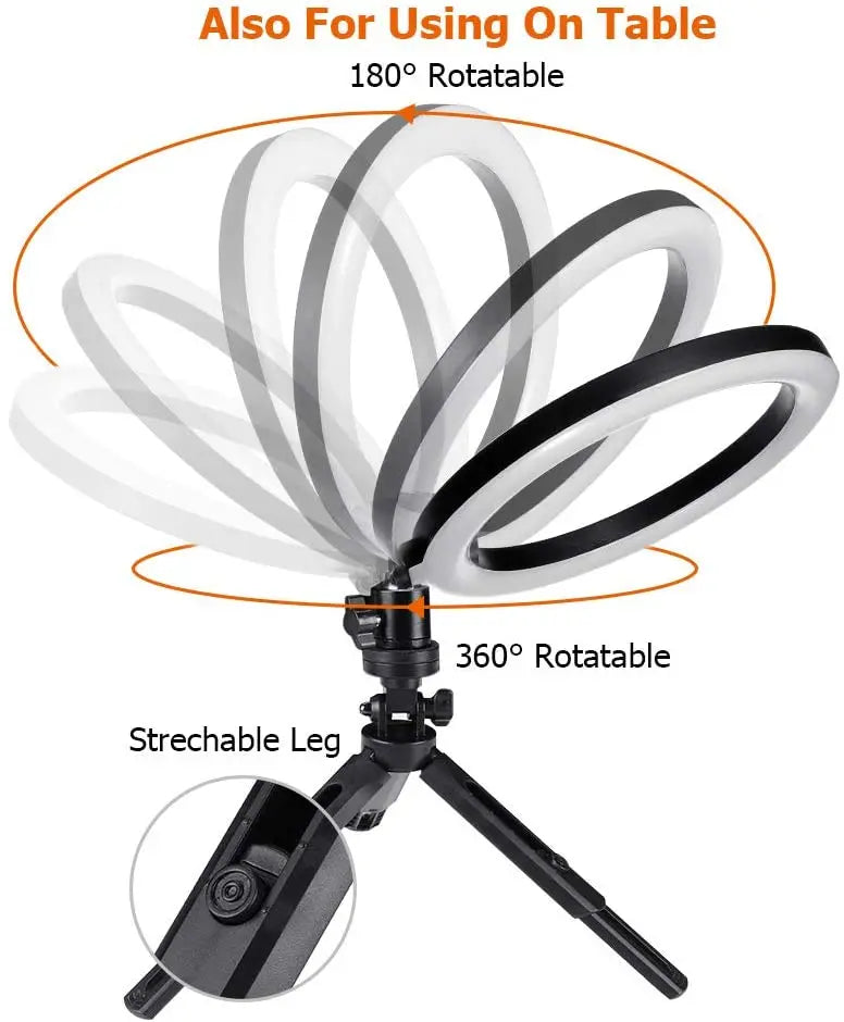 Anillo de luz LED para selfies de 16/26/33 cm, lámpara LED regulable, anillo de luz para fotografía, para teléfono, video en vivo, lámpara de relleno, anillo de luz para estudio fotográfico