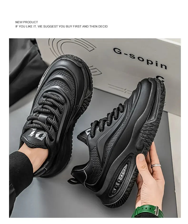 Zapatos Deportivos Casuales para Hombre, Zapatos de Skate con Suela Gruesa a la Moda, Zapatos Modernos y Cómodos para Hombre, Adecuados para Exteriores