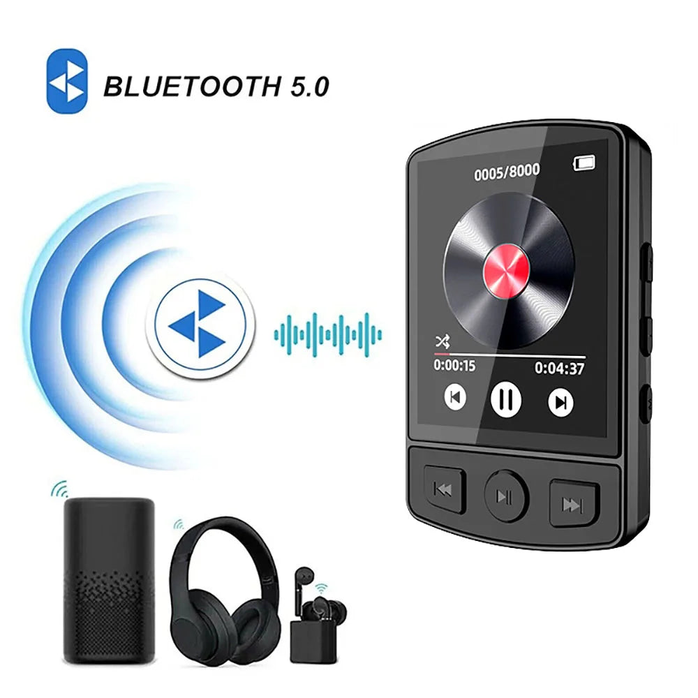 Walkman Deportivo MP3 Bluetooth 5.0 con Radio FM y Pantalla 1.8"