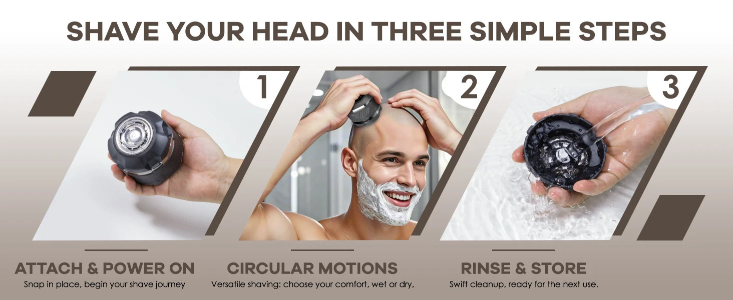 Afeitadora eléctrica para hombre, potente Máquina para cortar cabello de un solo cabezal, afeitadora de cabeza seca y húmeda para recortadora de barba calva recargable