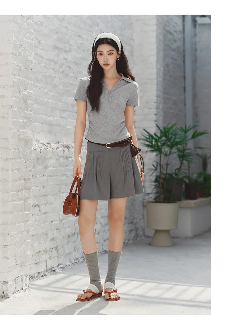 Camiseta Polo de Mujer, Corte Corto, Manga Corta