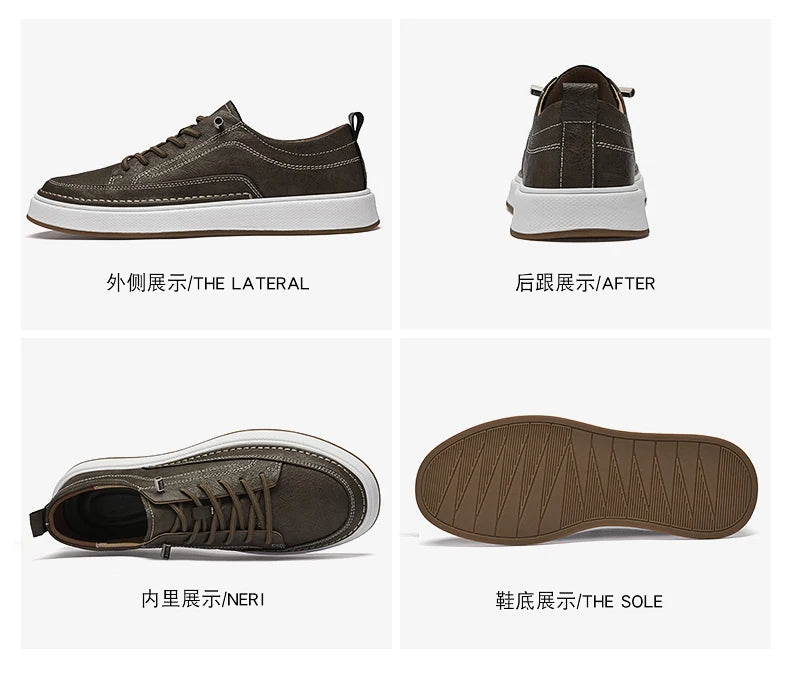 Zapatos de cuero genuino para hombre de marca, cómodas plantillas de suela blanda, zapatos Oxford informales para hombre, calzado deportivo para exteriores