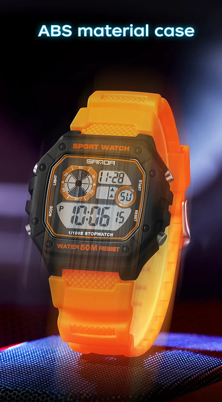 Reloj Digital SANDA 2202 para Hombre, LED Deportivo Impermeable 5 Bar