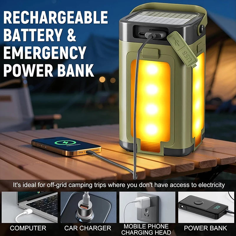 Lámpara Solar de Camping Recargable IPX4