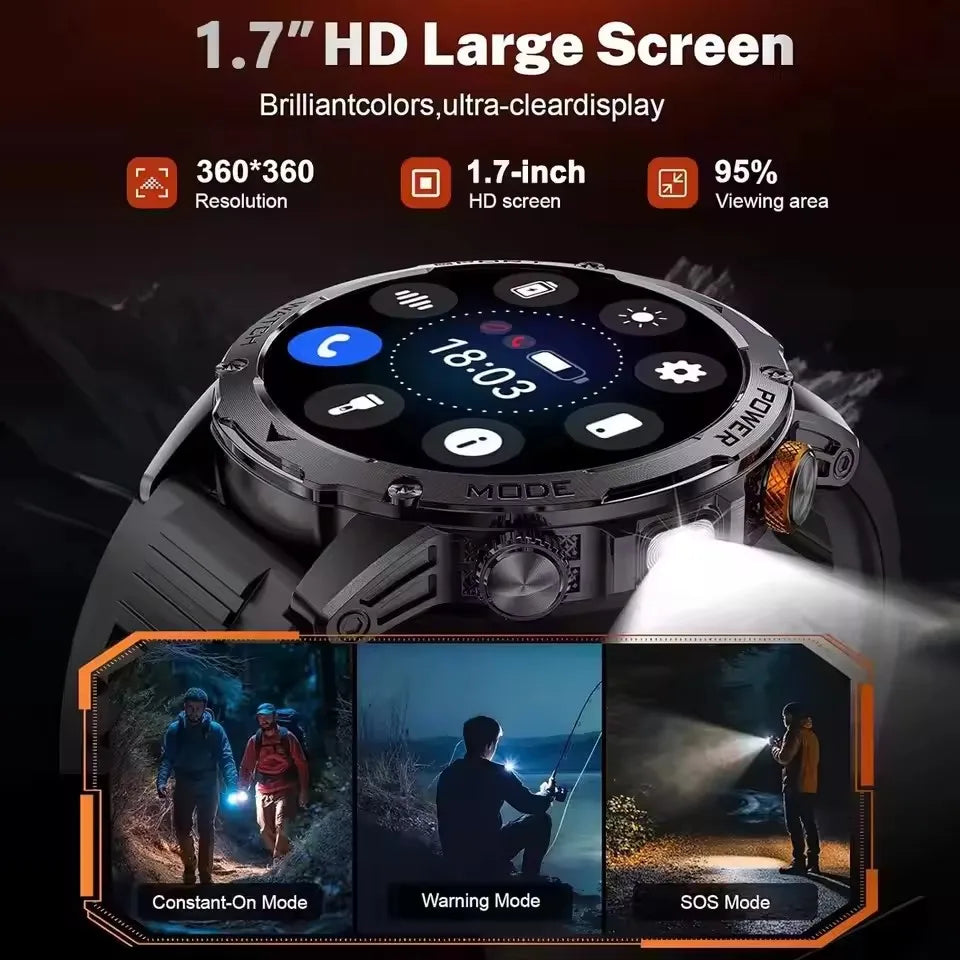 Reloj Inteligente Deportivo AMOLED con Batería 1000mAh, Brújula y GPS