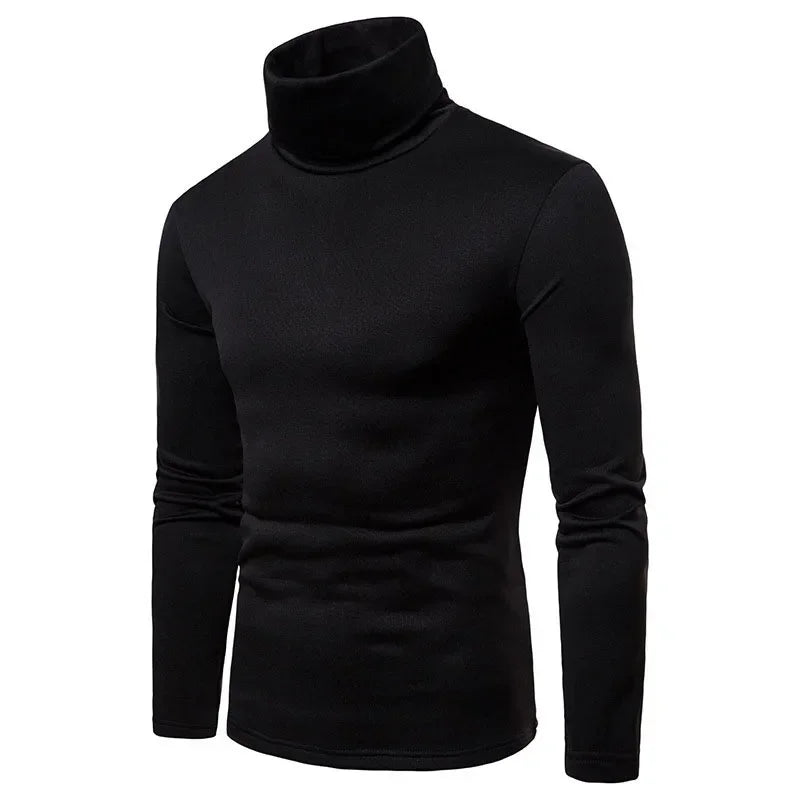 Suéteres de Cuello Alto para Hombre Otoño Invierno, Suéteres Casuales Térmicos de Manga Larga, Ajustados, Elásticos, Básicos, Sudaderas, Jumper, Camisetas