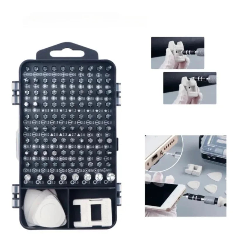 Kit de destornilladores de precisión 115 piezas con puntas intercambiables
