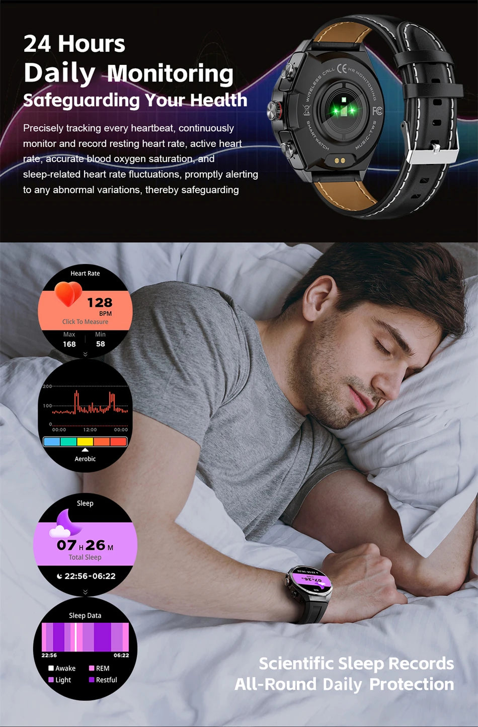 Smartwatch LIGE 2 en 1 con auriculares TWS, llamadas Bluetooth y monitor de salud