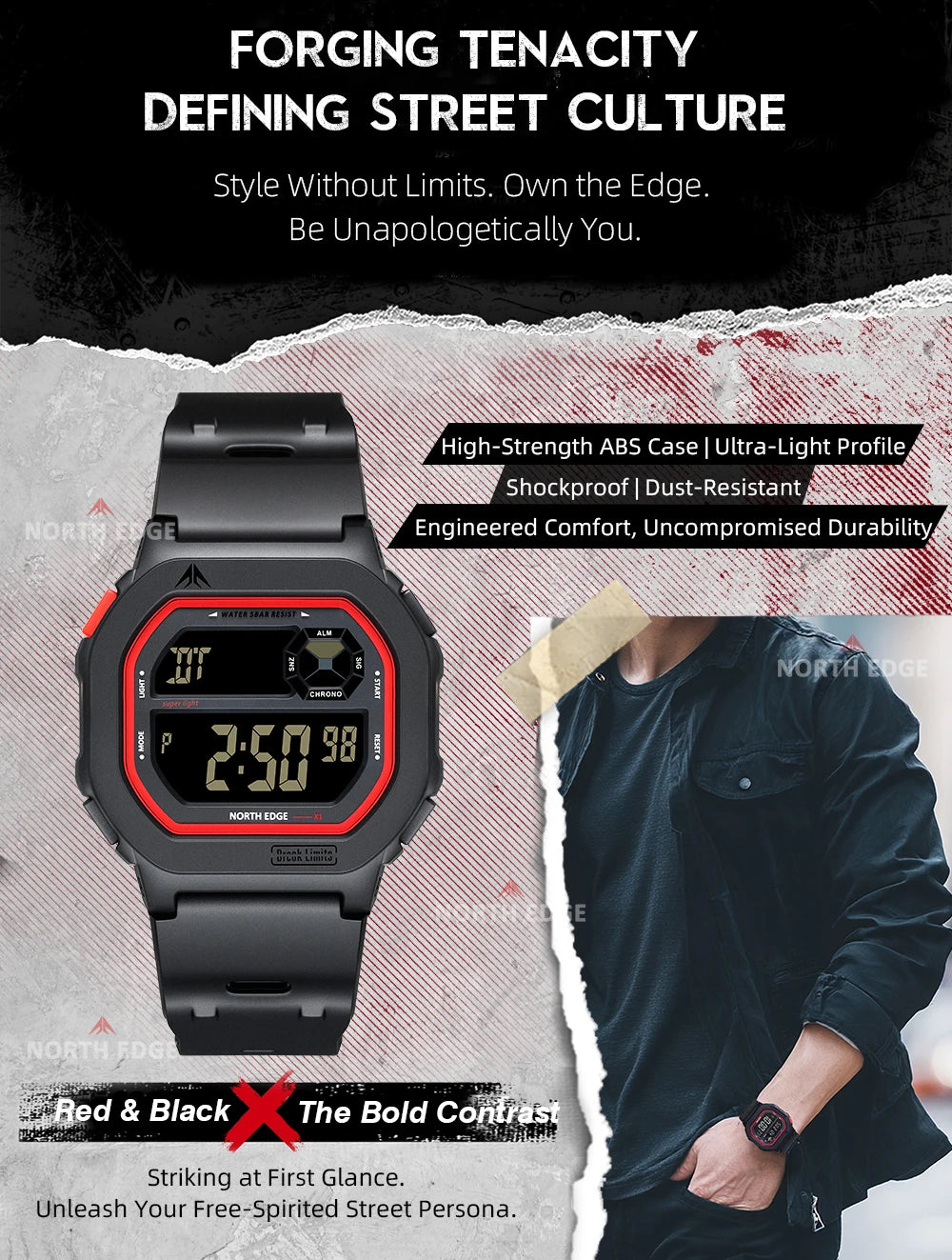 NORTH EDGE X1 Reloj Inteligente Digital 50M