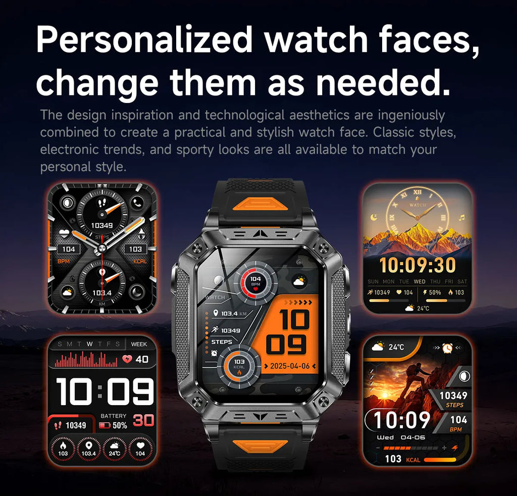 Reloj Inteligente AMOLED con GPS y Bluetooth Hombre