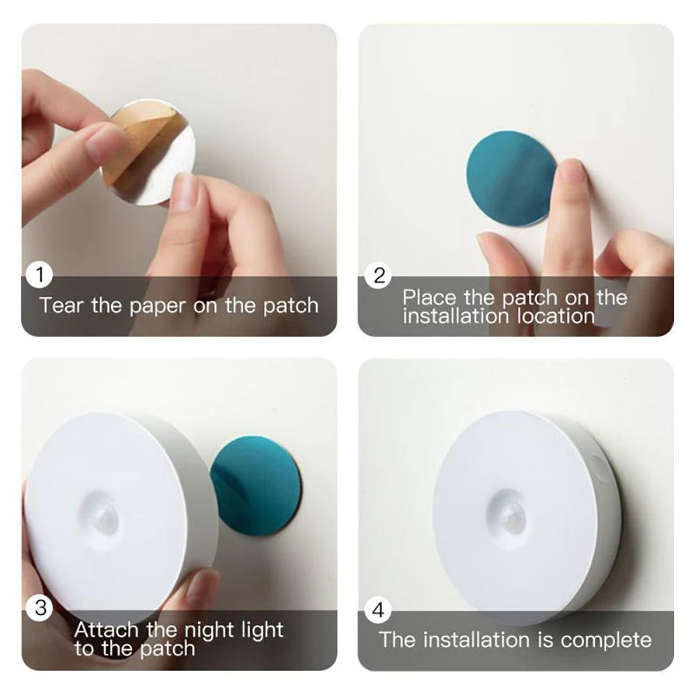 PZSUNLY-luz LED con Sensor de movimiento para armario, USB, para iluminación del hogar, dormitorio, armario, lámpara, luces recargables