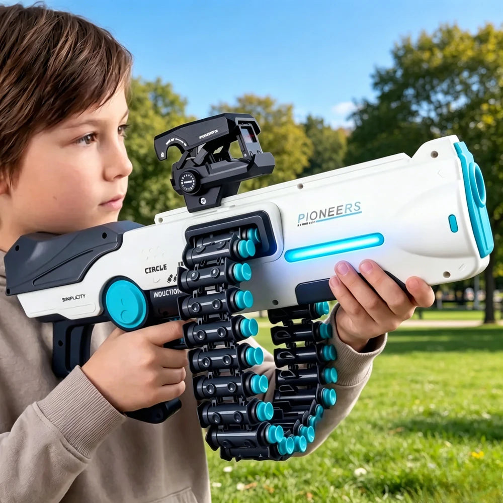 Pistola de Juguete de Doble Modo Eléctrico y Manual con Balas Suaves, Lanzador de Dardos de Espuma, Juguete para Exteriores, Regalo de Cumpleaños Ideal para Niños