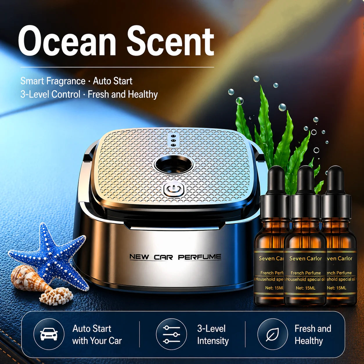 Ambientador Inteligente para Auto, Fragancia Ligera y Duradera, Spray para Auto, Fragancia para Interiores de Auto para Hombre, Artículo Decorativo, Difusor de Fragancia