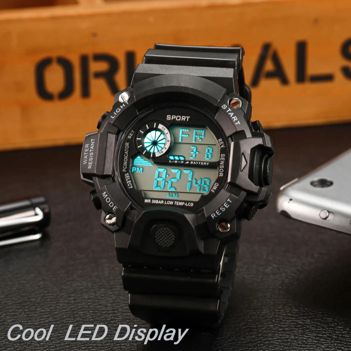 Reloj Digital LED YIKAZE para hombre, relojes deportivos para hombre, reloj electrónico para Fitness, relojes deportivos militares multifunción, reloj, regalos para niños