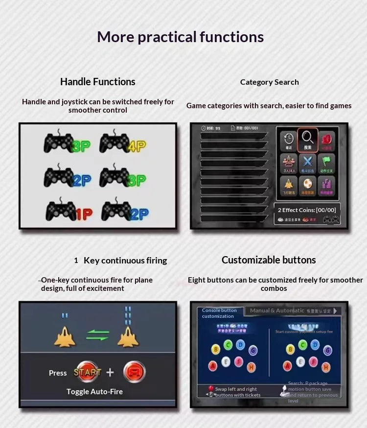 Consola de juegos para el hogar con pantalla grande de 21 pulgadas, juegos integrados de lucha para dos jugadores, sin retraso, consola de juegos Arcade Street Fighter, novedad de 2026