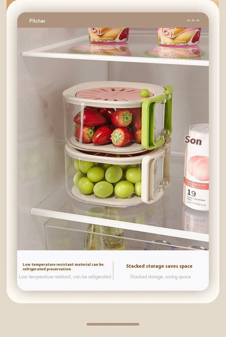 Cesta de drenaje grande, bonita cesta de frutas, filtro de agua telescópico, cesta de verduras para lavado de deshidratación gruesa 2 en 1 con tapa