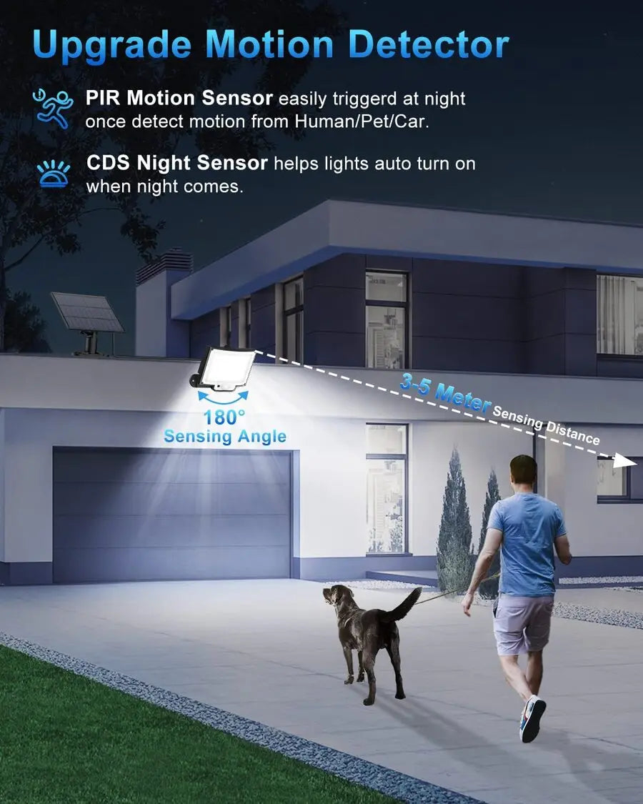Lámpara Solar LED con Sensor de Movimiento para Jardín y Exterior