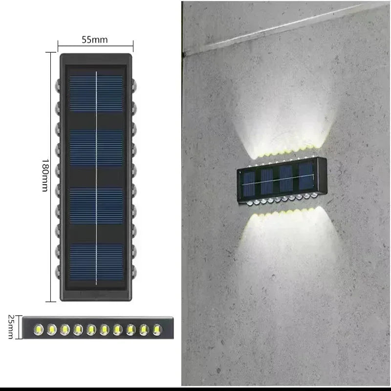 Lámpara Solar de Pared Exterior Calida/Blanca Jardín