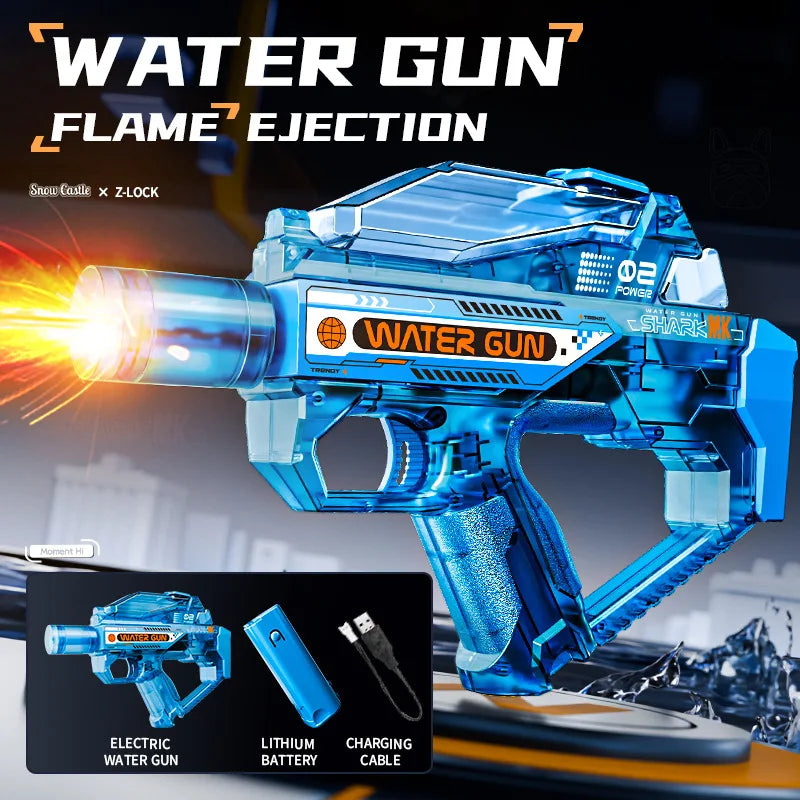 Pistolas de agua eléctricas para adultos, potentes, con succión automática de agua, juguete de verano para exteriores y playa, regalo para niños.