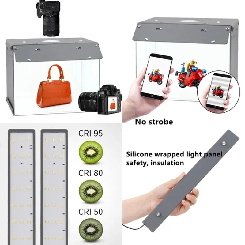 SANOTO 2 luz Led plegable foto caja de luz sala de fotografía estudio fotográfico Softbox fotografía mini estudio kit de disparo de mesa