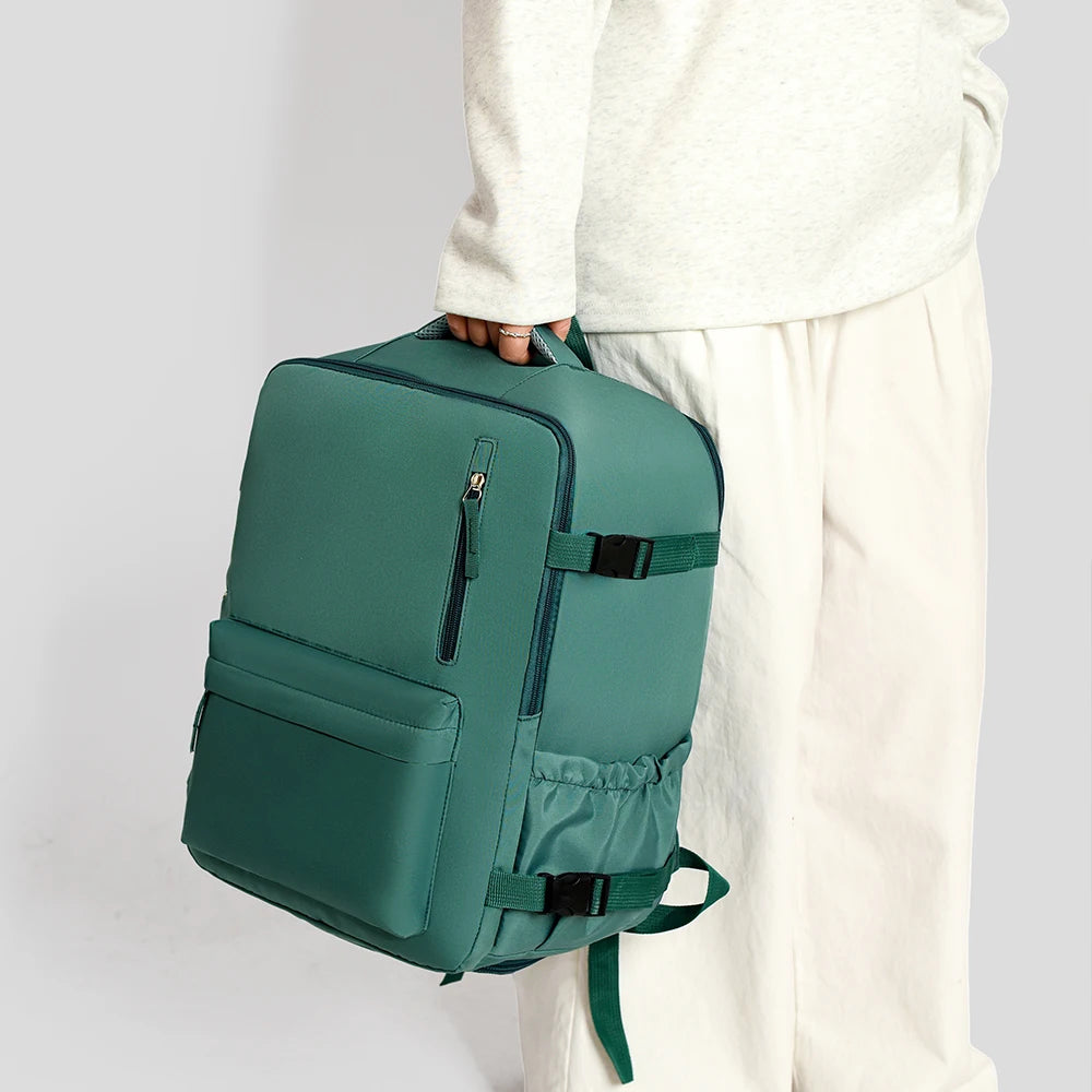 Mochila de Viaje Aprobada por Aerolíneas, Económica, de Color Sólido, para el Tiempo Libre, de Gran Capacidad, para Viajes Diarios, para Computadora