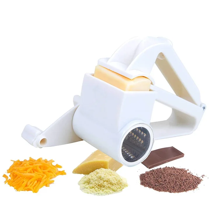 Rallador de queso giratorio LMETJMA, rallador de queso Manual de mano con tambor de acero inoxidable para rallar queso duro, nuez de Chocolate JT241