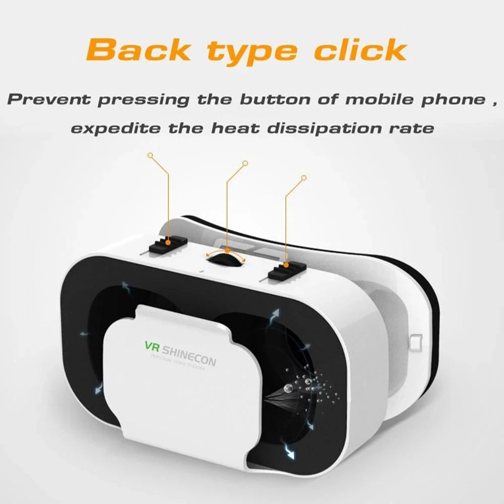 Gafas Shinecon 3D VR, gafas Viar de realidad Virtual, dispositivos de auriculares, lentes de casco inteligentes para teléfono móvil, visor de teléfonos inteligentes