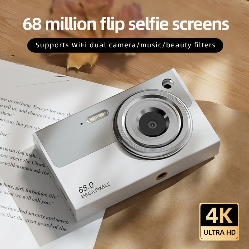 Cámara Digital Lenovo 68MP 4K WiFi Doble Lente para Selfies