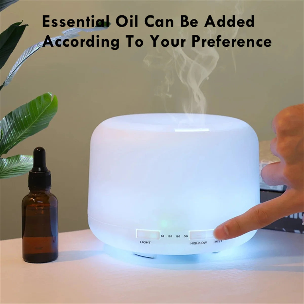 Humidificador USB difusor de aceites esenciales con luces nocturnas 500 ml